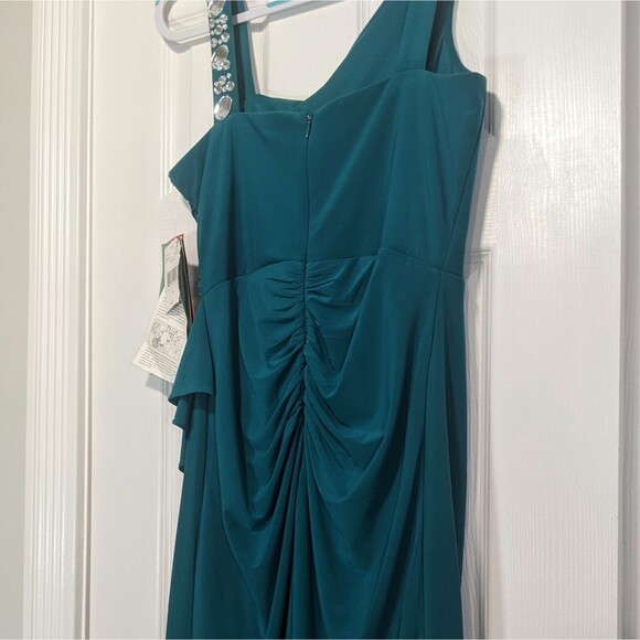 Scarlett Teal Jewels Short Dress 6 Small Sleeveless Bodycon Y2K Draped NWT New - Picture 6 of 12